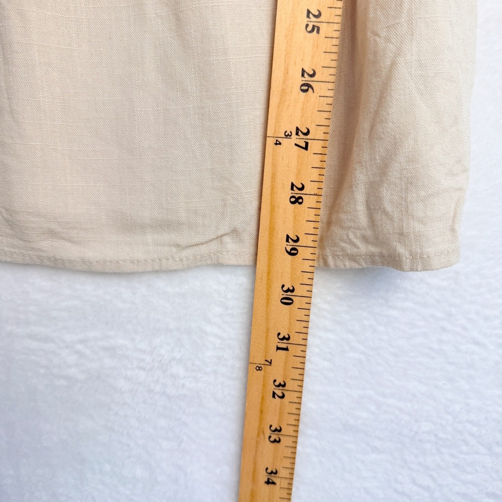 Wild Fable Tan Linen Blend Cut Out Mini Dress Long Sleeve Boho Small - Picture 10 of 10